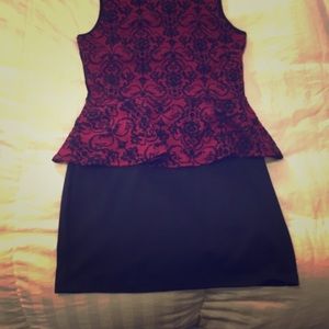 black and red short dress